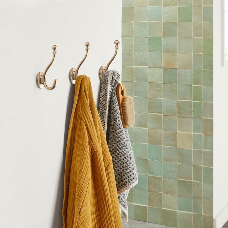 TUNNY Towel Hooks Bathroom - 5 Pack Champagne Bronze Coat Hook Robe Hooks Decorative Wall Hooks for Bathroom Bedroom Kitchen Towel Robe Clothes Cabinet Closet Bathroom Hardware - Image 4