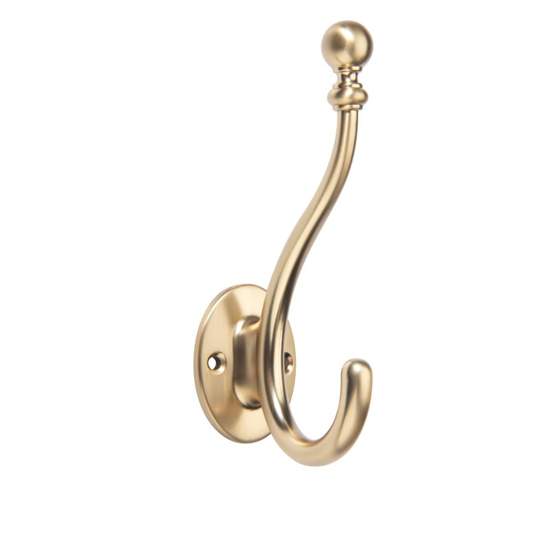 TUNNY Towel Hooks Bathroom - 5 Pack Champagne Bronze Coat Hook Robe Hooks Decorative Wall Hooks for Bathroom Bedroom Kitchen Towel Robe Clothes Cabinet Closet Bathroom Hardware - Image 1
