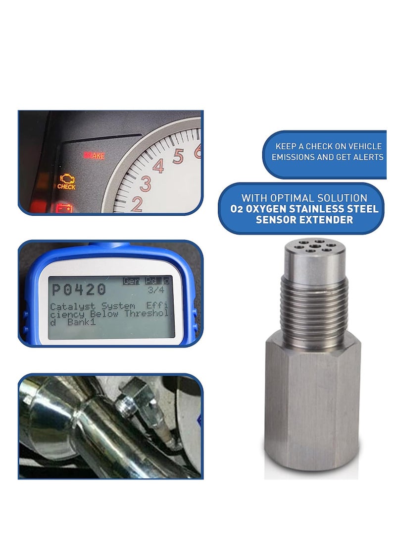 Car Universal O2 Oxygen Sensor Spacer Car Exhaust Oxygen Sensor Engine Light Adapter Bung Catalytic Converter Fix oxygen sensor extender, 180 Degree oxygen sensor extender - Image 4