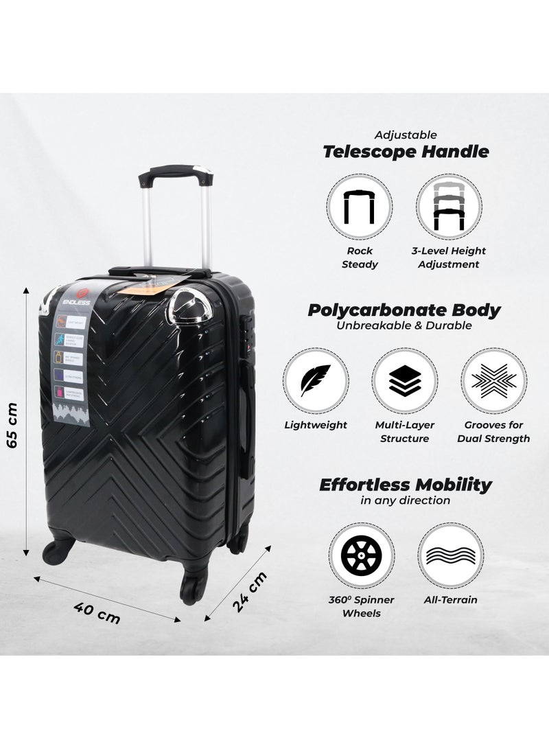ENDLESS  Check-In Trolley Bag 65cm (29.5")| Hardside Suitcase, ABS + Polycarbonate | 4 wheels, 360 Degree Spinner Wheel System Luggage for Travel with TSA Lock | Carry On Luggage - Image 2