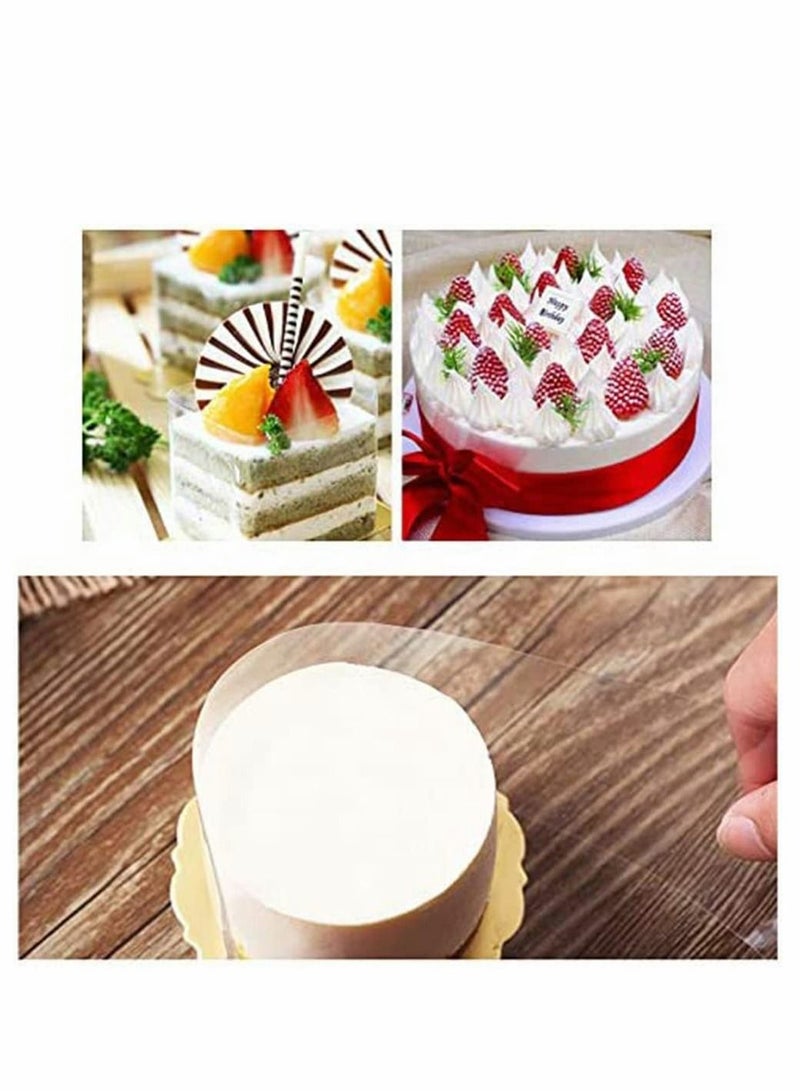Excefore شريط تغليف شفاف على شكل طوق كعكة موس بحافة محيطة  - Image 5