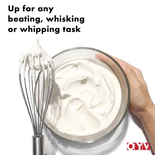 OYV 18/10 Stainless Steel Whisk, Ergonomic Handle, Dishwasher Safe Metal whisk, Professional Whisk for Kitchen Cooking, Perfect for Blending, Whisking, Baking, and Beating, 10-Inch Wire Wisk - Image 2