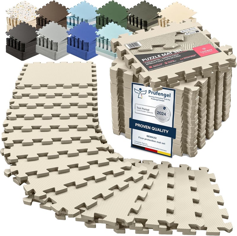 BeMaxx Gym Mats Set - 18 pcs EVA Interlocking Foam Floor Tiles (12.6"x12.6"x0.4") 18sqft Protective Gym Flooring Sports Home Workout Exercise Mats Puzzle Garage Fitness Play-Room Garage Pool Treadmill - Image 1