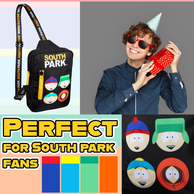 South Park Crossbody Bag for Teens Men Travel Shoulder Bag Adjustable Strap Daypack for Travel Sling Bag Vacation Festivals Wallet Phone Gifts for Men - Image 2