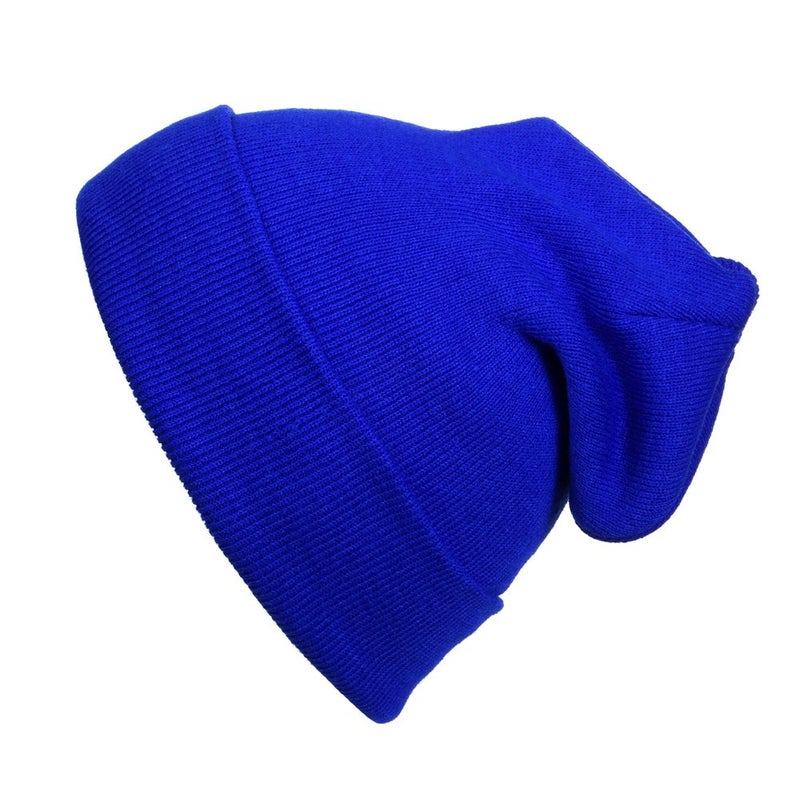 Cap911 Unisex Plain 12 inch Long Beanie - Many Colors Royal - Image 2