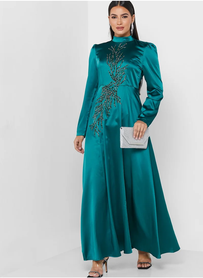 Khizana Embellished Detail Glam Dress