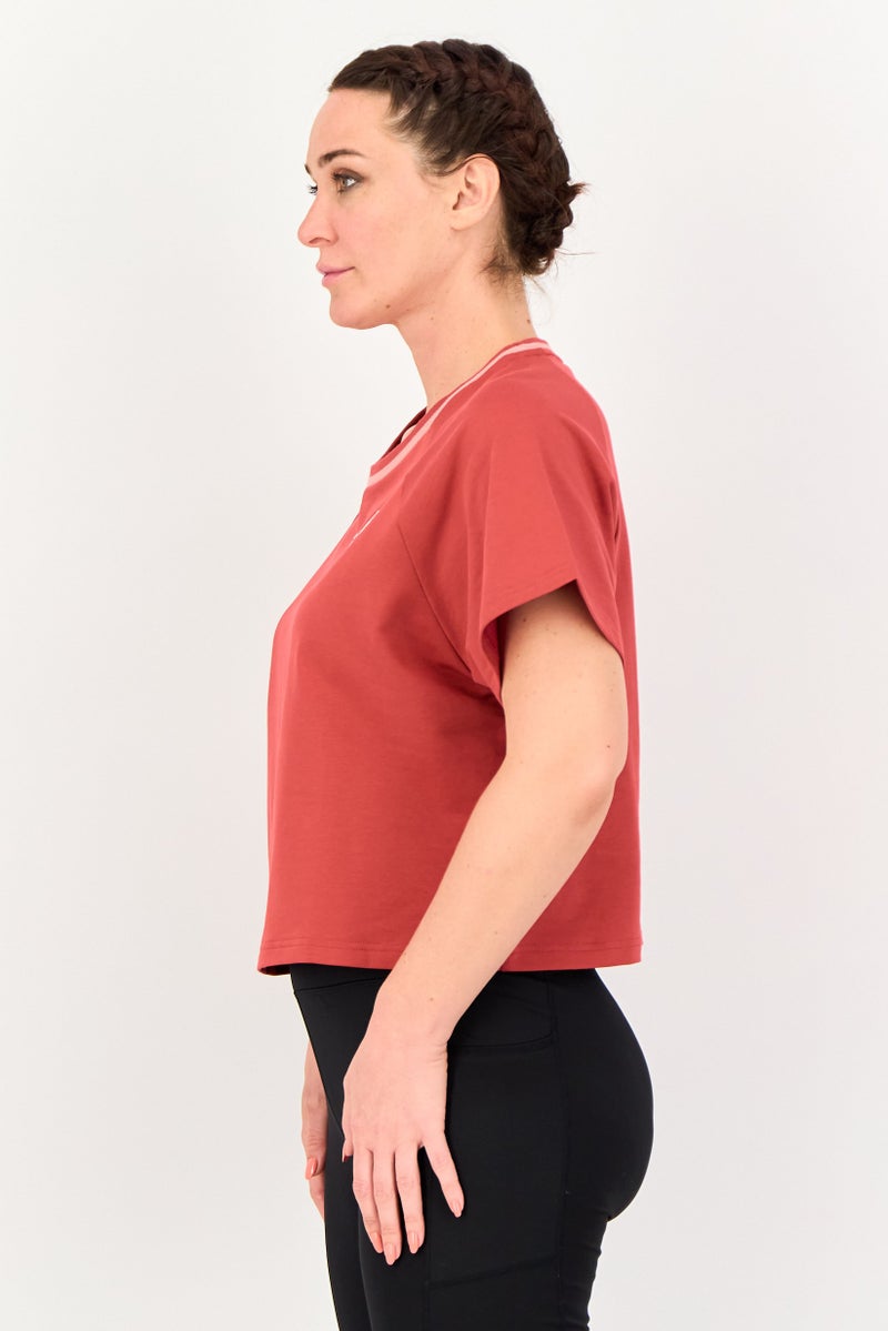 PUMA تي شيرت رياضي نسائي بولوما × بالومو بأكمام قصيرة، خارجي، أحمر - Image 2