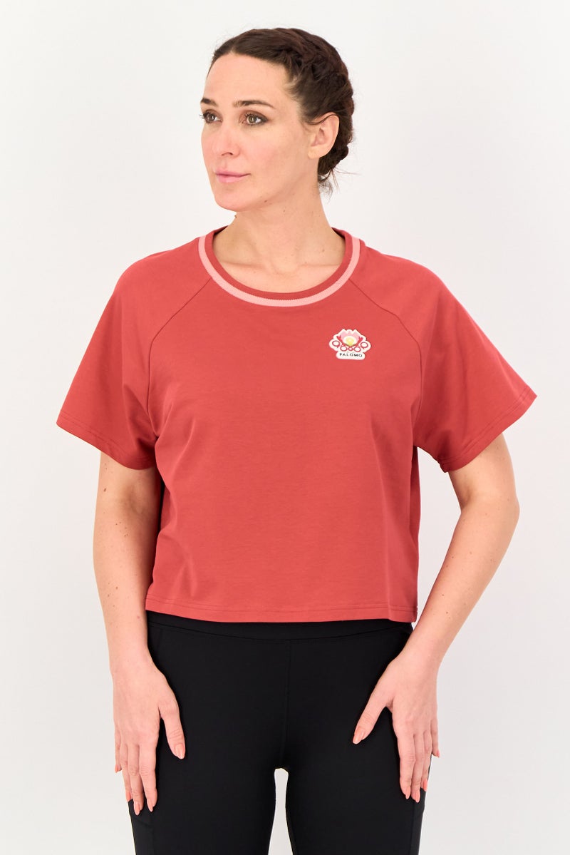 PUMA تي شيرت رياضي نسائي بولوما × بالومو بأكمام قصيرة، خارجي، أحمر - Image 1