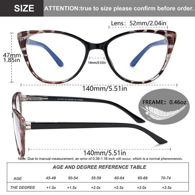 Eyeurl 5 Pack Cat Eye Reading Glasses For Women-Blue Light Glasses For Woman Fashion Readers With Spring Hinge Computer Reading Glasses.1.5 - Image 3