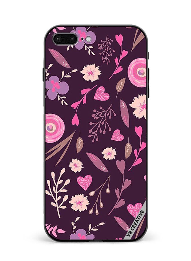VR CREATIVE Protective Case Cover For Apple iPhone 7 Plus/8 Plus Purple Floral Design Multicolour - Image 1