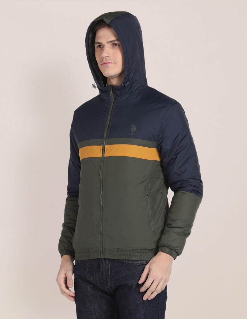 U.S. Polo Assn. Colour Block Hooded Jacket - Image 5