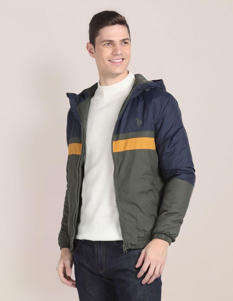 U.S. Polo Assn. Colour Block Hooded Jacket - Image 2