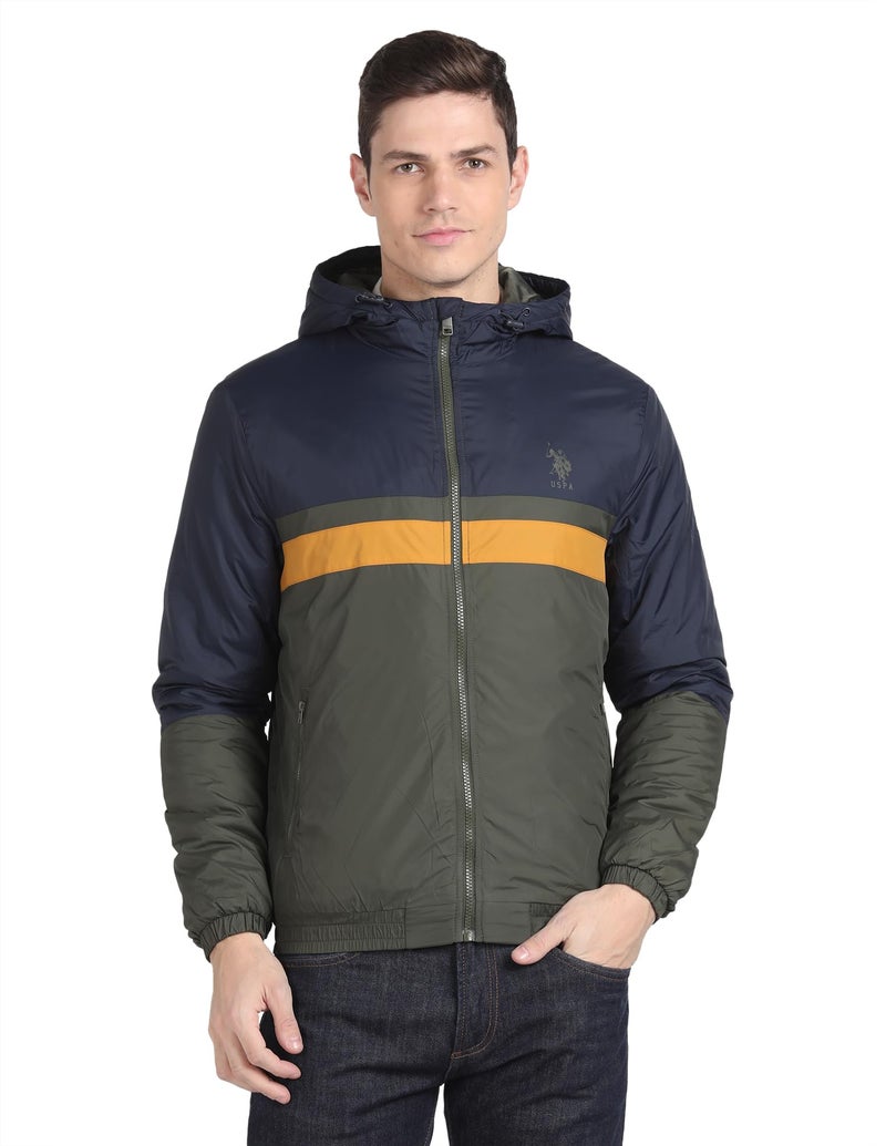 U.S. Polo Assn. Colour Block Hooded Jacket - Image 1