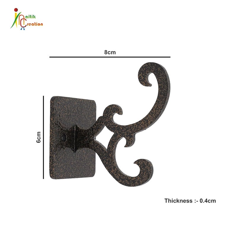 NAITIK CREATION Scrollwork Metal Wall Hook Hanging Coat Hook for Wall Coat Hanger Wall Mounted Bag Hooks for Coats Backpack Purse Towel Pack of 2 - Image 3