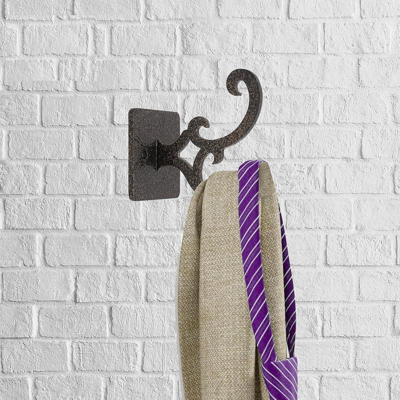 NAITIK CREATION Scrollwork Metal Wall Hook Hanging Coat Hook for Wall Coat Hanger Wall Mounted Bag Hooks for Coats Backpack Purse Towel Pack of 2 - Image 2