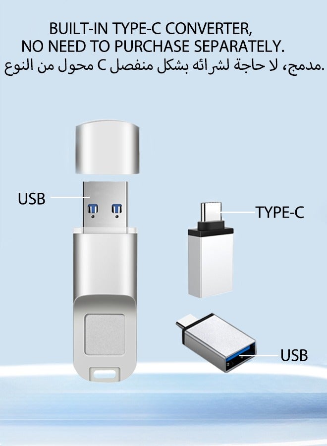 RUKYU 128GB Fingerprint USB 3.0 Flash Drive, Full Disk Biometric Encryption Secure Thumb Drive for PC, for Android Phone, Laptop for Friends and Family - Image 5