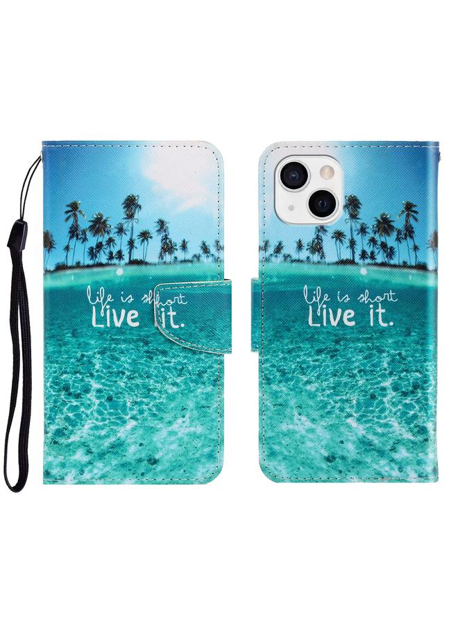 Zaboon Case For iPhone 13 3D Colored Drawing Horizontal Flip Leather Phone Case - Image 1