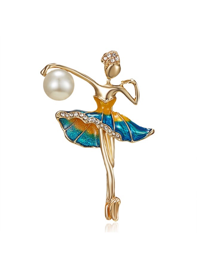 KUYING Fashion Figure Creative Dance Girl Brooch 