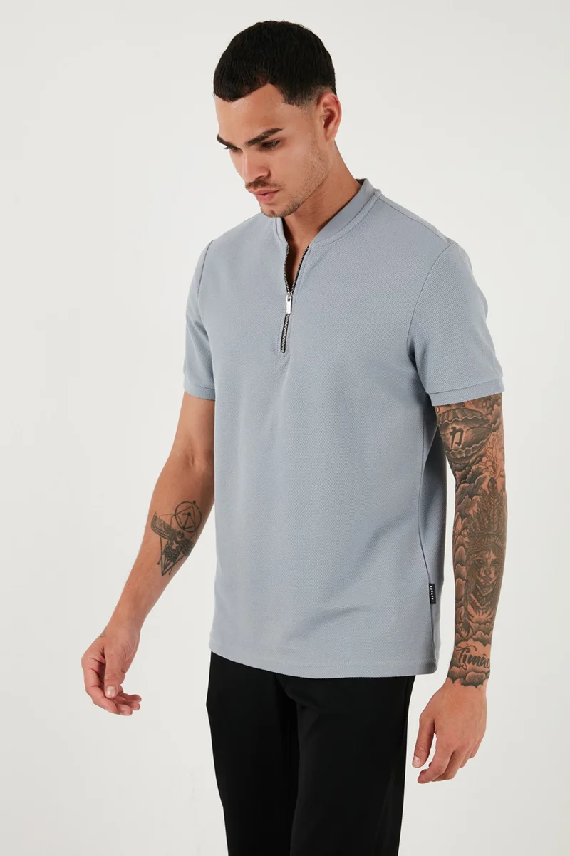 Buratti Cotton Regular Fit Half Zipper T Shirt Men's T Shirt 5902653