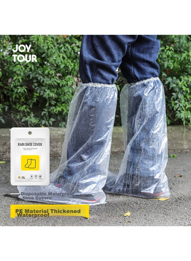 جولة الفرح Joysour سراويل مطر للبالغين للاستخدام لمرة واحدة، مقاومة للماء سميكة ومقاومة للمطر ومقاومة للرطوبة للتجديف وركوب الدراجات، معدات مطر محمولة للرجال والنساء، عبوة من 5 قطع - Image 3