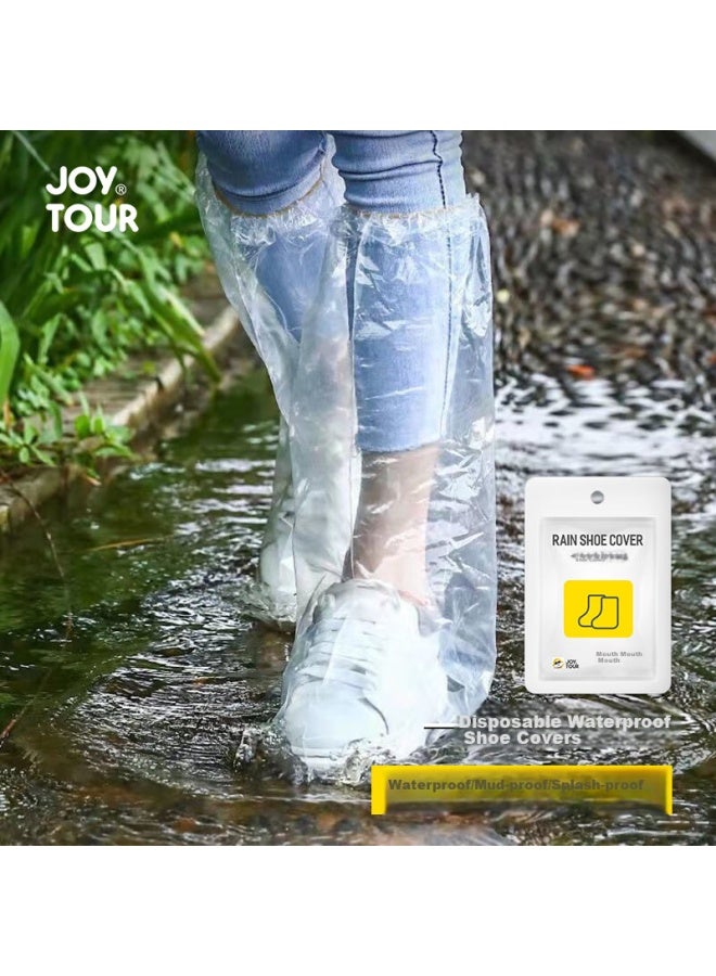 جولة الفرح Joysour سراويل مطر للبالغين للاستخدام لمرة واحدة، مقاومة للماء سميكة ومقاومة للمطر ومقاومة للرطوبة للتجديف وركوب الدراجات، معدات مطر محمولة للرجال والنساء، عبوة من 5 قطع - Image 2