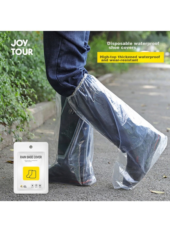 جولة الفرح Joysour سراويل مطر للبالغين للاستخدام لمرة واحدة، مقاومة للماء سميكة ومقاومة للمطر ومقاومة للرطوبة للتجديف وركوب الدراجات، معدات مطر محمولة للرجال والنساء، عبوة من 5 قطع - Image 4