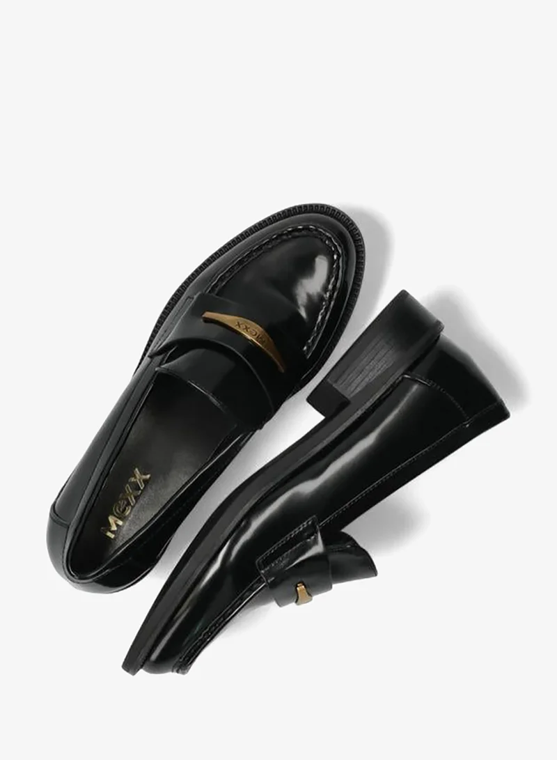 MEXX BLACK Metallic Accent Slip-On Loafers for Women | Best Price UAE