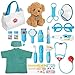 Liberry Doctor Kit for Toddlers 3 4 5 6 Years Old 28 Pcs Kids Doctor Playset with Dog Toy Stethoscope and Dress Up Costume Pretend Play Medical Christmas Gift for Boys Girls Blue - Image 4