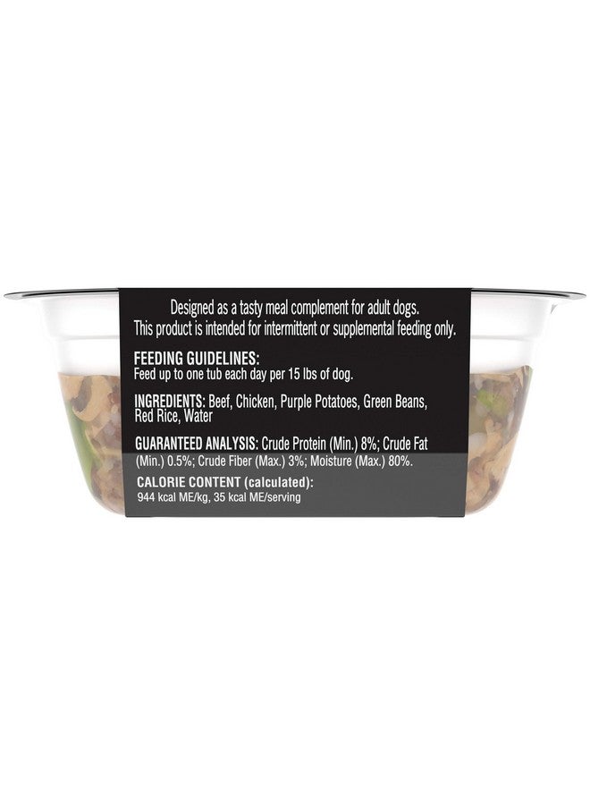 CESAR SIMPLY CRAFTED Adult Soft Wet Dog Food Meal Topper Beef, Chicken, Purple Potatoes, Green Beans & Red Rice, 1.3 oz. Tubs, (Pack of 10) - Image 2