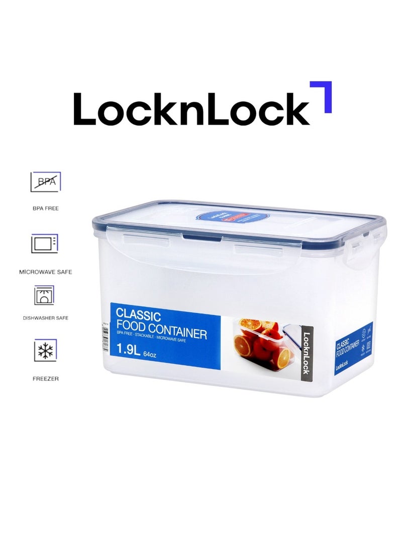 LOCK & LOCK LocknLock Rectangular Food Storage Container 1.9L Airtight Leakproof Lid, BPA-Free, Microwave, Freezer & Dishwasher Safe, Space-Saving Container for Meal Prep & Leftovers - Image 1