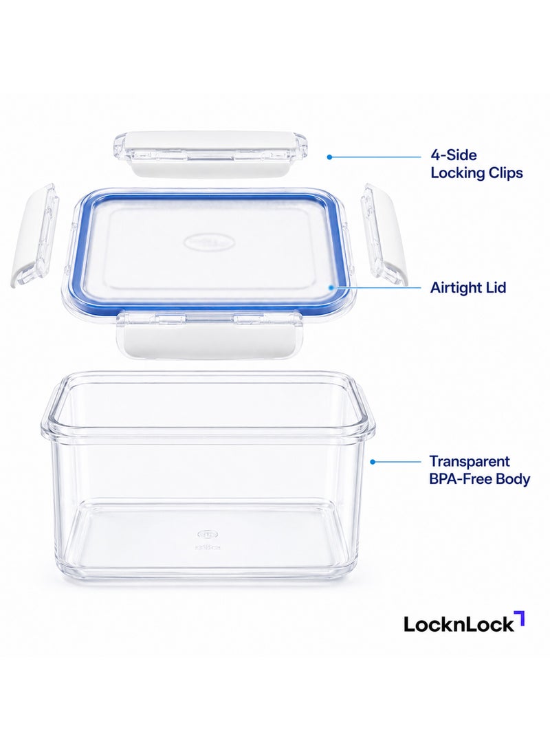 LOCK & LOCK LocknLock Rectangular Food Storage Container 1.9L Airtight Leakproof Lid, BPA-Free, Microwave, Freezer & Dishwasher Safe, Space-Saving Container for Meal Prep & Leftovers - Image 3