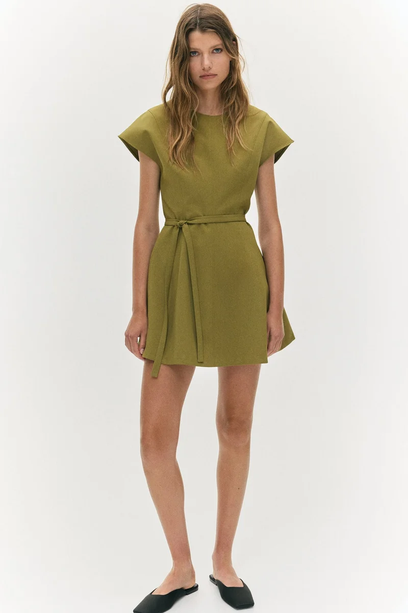 اتش اند ام فستان بحزام ربط