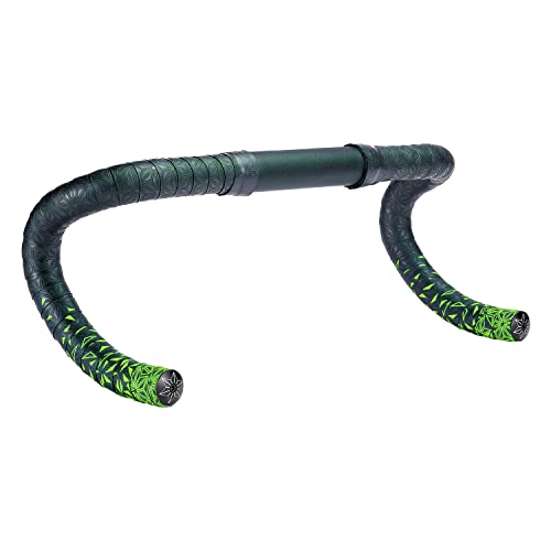 Supacaz Bar Tape - Super Sticky Kush - Star Fade - Neon Yellow + Black Star Plugz - Cycling Handlebar Tape - Image 3