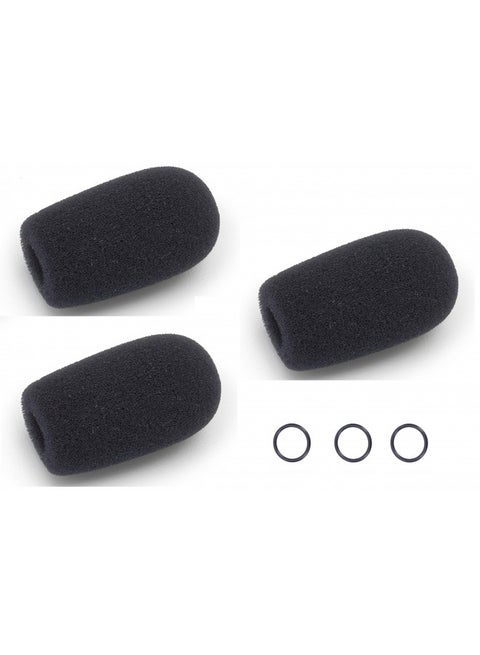 Replacement Aviation Microphone windscreens for Bose, Lightspeed, David Clark, Crystal Mic (Three (3) Pack Standard Model)