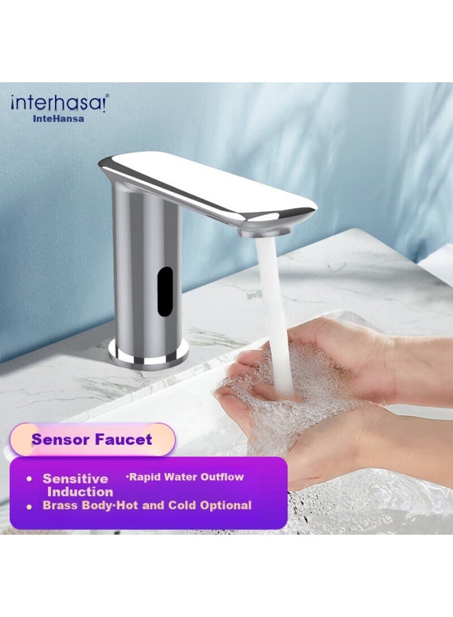 Interhasa! 1c2095 Single Cold Induction Faucet Pure Copper Fully Automatic Induction Faucet Intelligent Basin Washbasin Sensor - Image 1