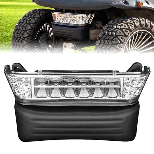 NOKINS Club Car Precedent Light Kit with Bumper for Club Car Precedent 2004-UP Electric Gas Golf Cart - 12V LED Headlight & Turn Signal Light(Fit #102524800/1025248-01) (Single Front Light) - Image 1