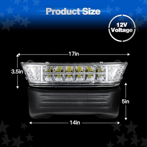 NOKINS Club Car Precedent Light Kit with Bumper for Club Car Precedent 2004-UP Electric Gas Golf Cart - 12V LED Headlight & Turn Signal Light(Fit #102524800/1025248-01) (Single Front Light) - Image 5