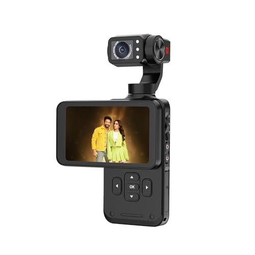 Digitek (DAC 202 5K 3-Axis Handheld Action Camera with AI Face Tracking, 3.5” Rotating Screen, 48MP Sensor, Wi-Fi, Night Vision & External Mic Support - Image 1