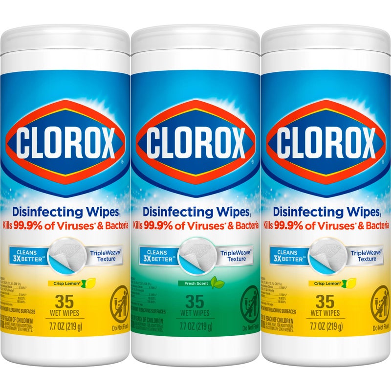 CloroxÂ® Disinfecting Wipes, 35 Wipes Per Tub, Pack Of 3 Tubs - Image 1