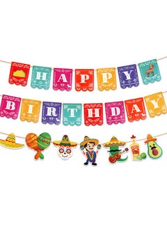 HOWAF 3 Pack Mexican Fiesta Banner Set Cinco De Mayo Banner For Mexican Themed Party Decoration Happy Birthday Papel Picado Banner Flag Taco Hanging Backdrop Banner For Fiesta Party Supplies  - Image 2