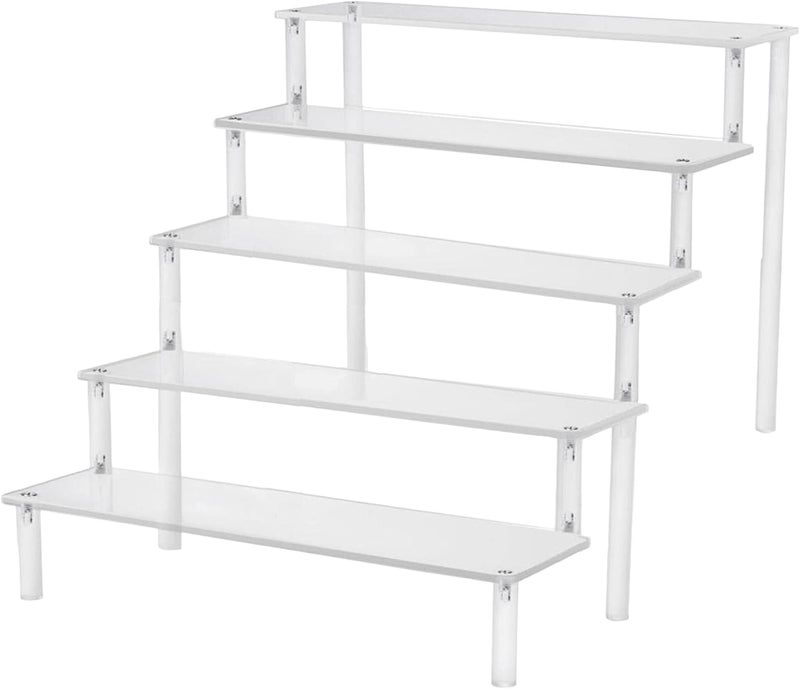 klarako Transparent Acrylic Display Stand Holder for Shot Glasses, Perfume & Organizer Holder, Crystals Collectibles Decoration , 5 Ladder - Image 3