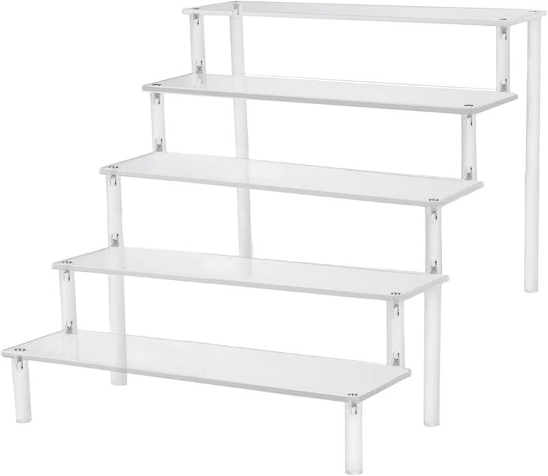 klarako Transparent Acrylic Display Stand Holder for Shot Glasses, Perfume & Organizer Holder, Crystals Collectibles Decoration , 5 Ladder - Image 1