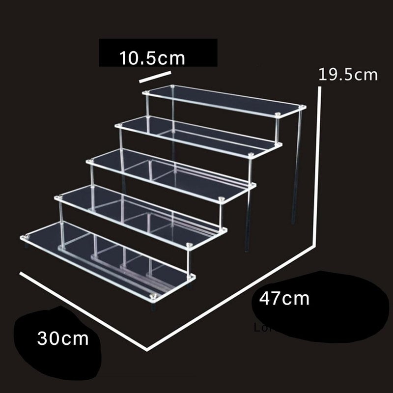 klarako Transparent Acrylic Display Stand Holder for Shot Glasses, Perfume & Organizer Holder, Crystals Collectibles Decoration , 5 Ladder - Image 5