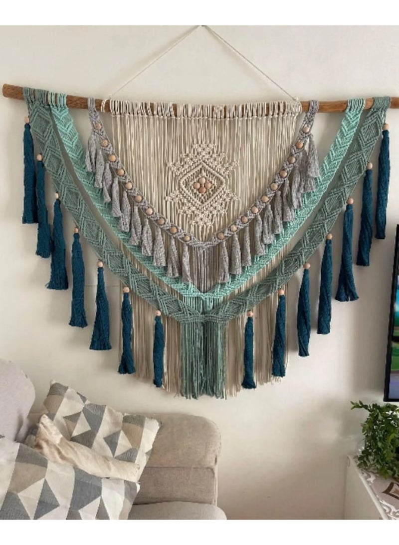 انتيكيانو تعليقة جدارية من المكرمية بحجم كبير جدًا، خلفية مكرمية كبيرة لحفلات الزفاف أو الأقواس، ديكور بوهيمي، نسيج جداري منسوج، لوحة مكرمية جدارية، لوح خلفي للسرير - Image 2