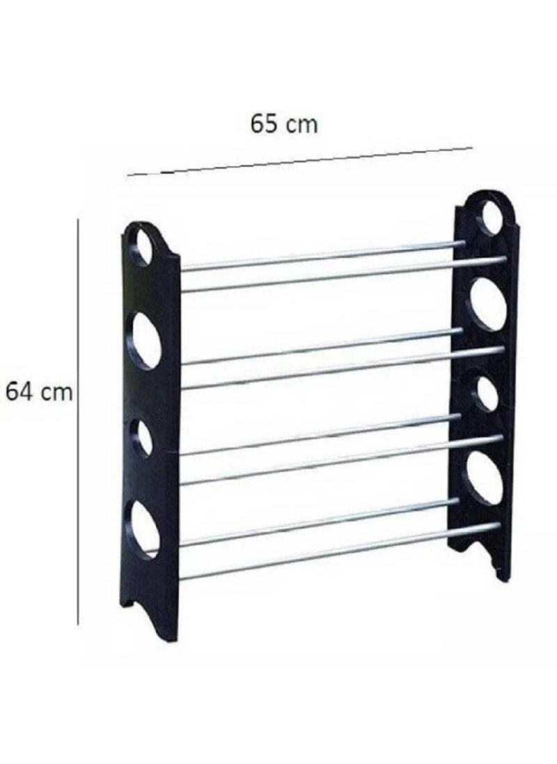 AKSUTI AKSUTI 4 Tier Foldable Metal Shoe Rack 12 Pair Capacity for Bedroom Living Room Entryway  - Image 3