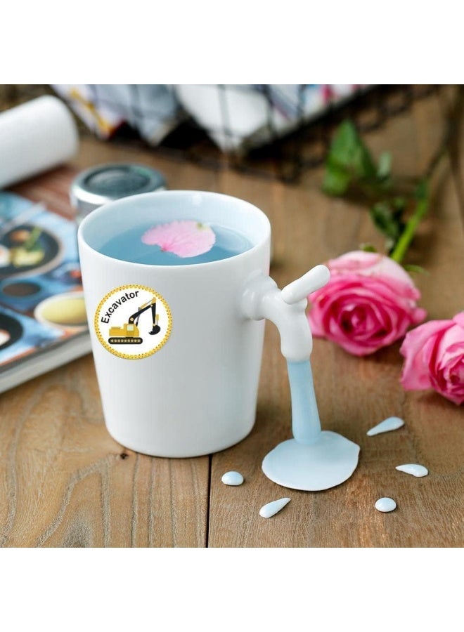 بريميفي ملصقات مركبات البناء، ملصقات مكافآت للمعلمين، 500 قطعة ملصقات مقاس 1 بوصة للأطفال في 8 تصميمات، هدايا عيد ميلاد، ملصقات ألعاب، مستلزمات مدرسية/تعليمية للتشجيع - Image 2