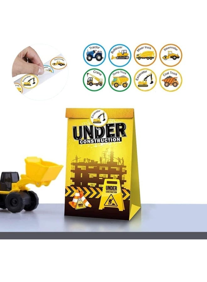بريميفي ملصقات مركبات البناء، ملصقات مكافآت للمعلمين، 500 قطعة ملصقات مقاس 1 بوصة للأطفال في 8 تصميمات، هدايا عيد ميلاد، ملصقات ألعاب، مستلزمات مدرسية/تعليمية للتشجيع - Image 3