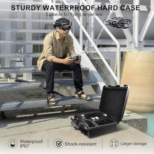 Lekufee Waterproof Hard Carrying Case for DJI Avata 2,Fly More Combo,Goggles 3(NOT for Goggles N3),RC Motion 3,FPV Remote Controller 3 and Accessories(Case Only) - Image 5