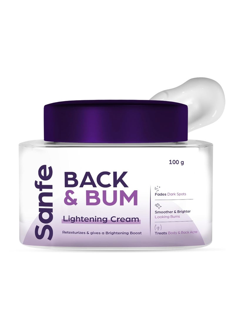 Sanfe Back & Bum Cream for Dark Spots and Body Acne for Women 100gm - Image 1