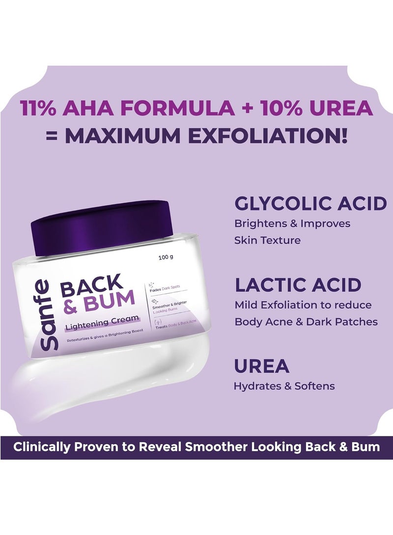 Sanfe Back & Bum Cream for Dark Spots and Body Acne for Women 100gm - Image 3